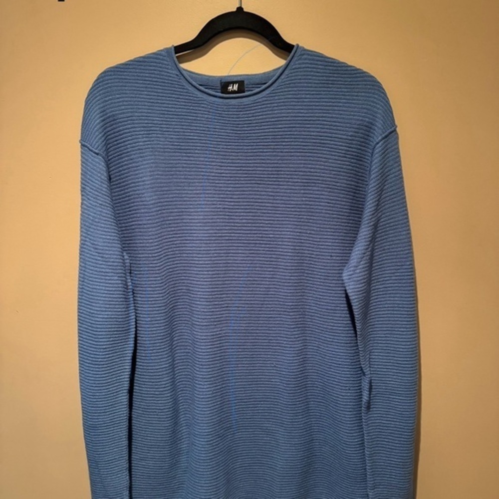H&M Textured Blue Sweater